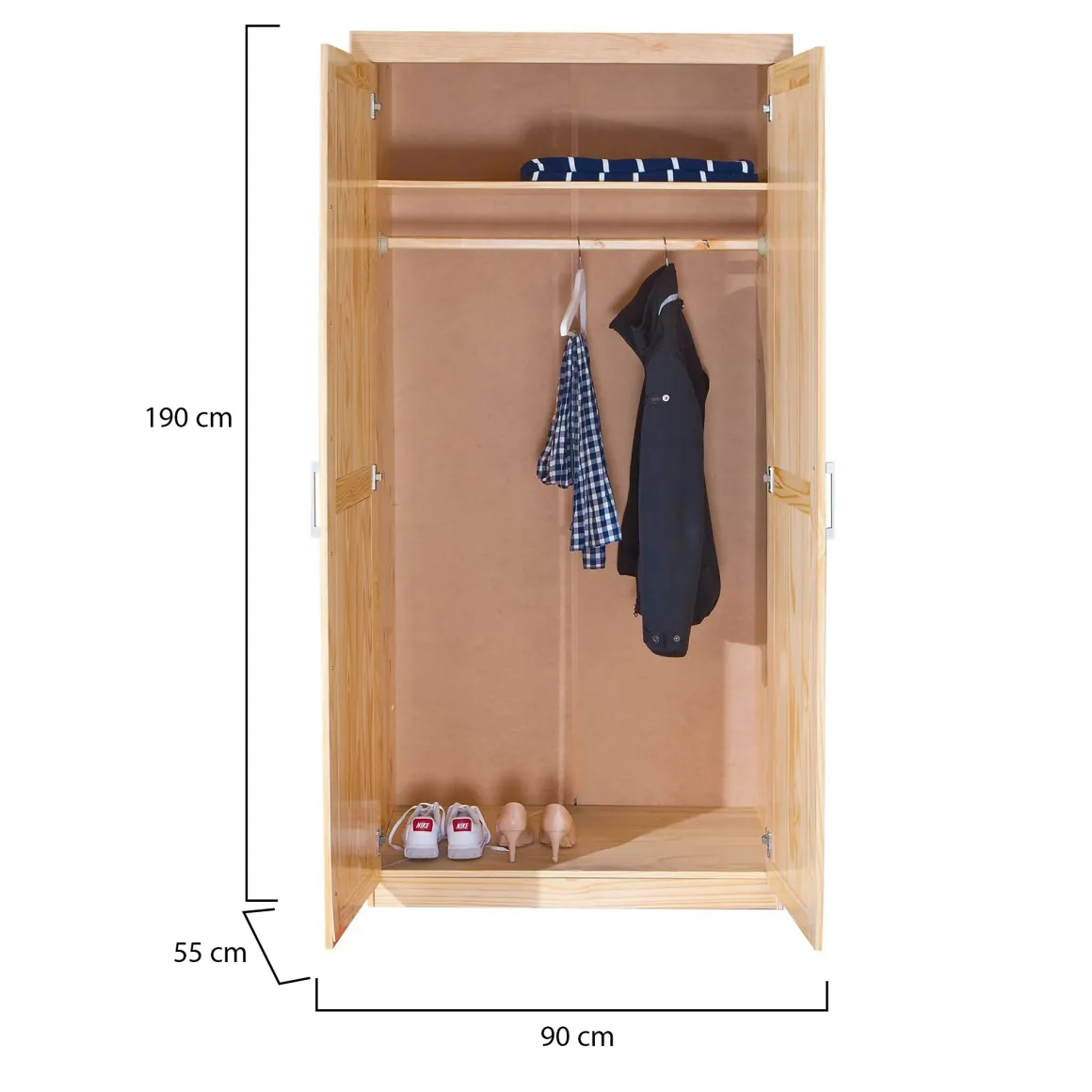 Armadi Multiuso 2 Ante > Dmora Armadio Multiuso 2 Ante Marrone Rovere Nero Antracite Cassetti 4 Ripiani 79x118h cm, 2 Ante - Parabita Nero Antracite, Marrone Rovere