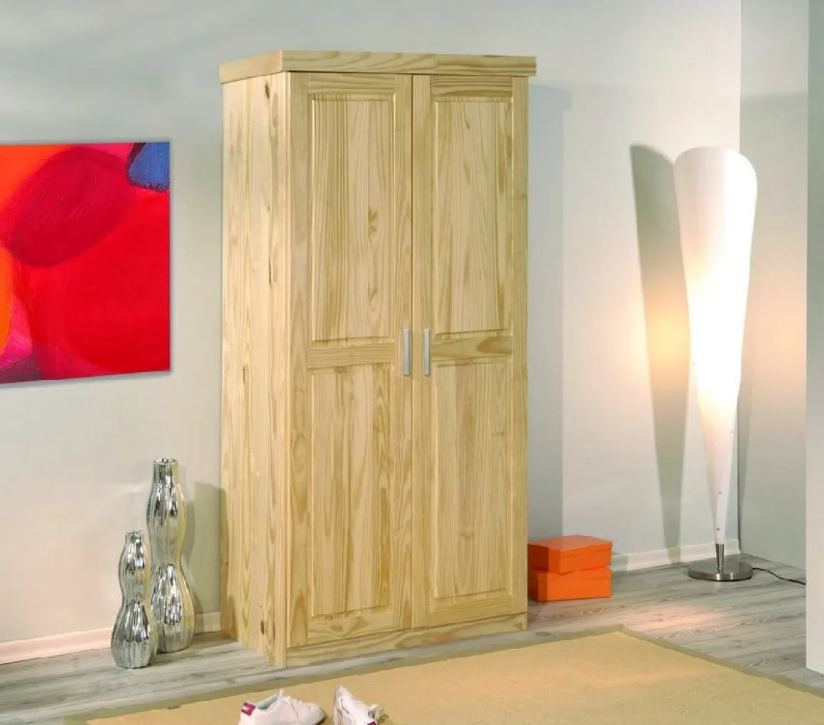 Armadio Multiuso 2 Ante Marrone Rovere Appendiabiti un Ripiano 95x190h cm, 2 Ante - Terzorio