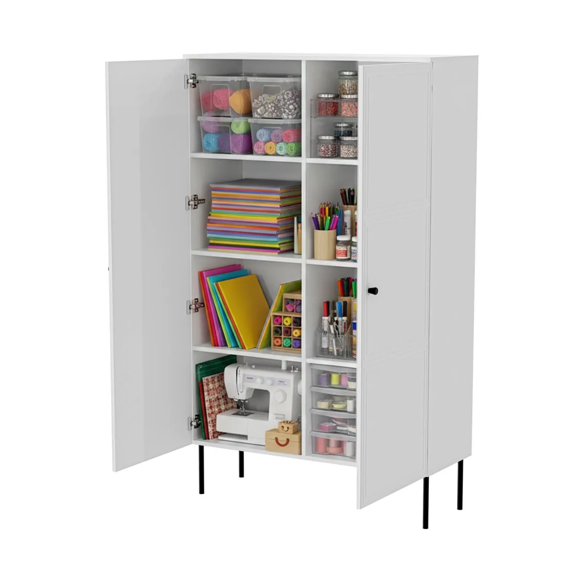 Armadi Multiuso 2 Ante > Dmora Armadio multiuso 2 ante Sedilo, 100x39 h166 cm, Bianco