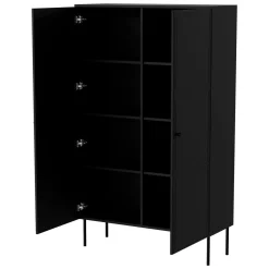 Armadio multiuso 2 ante Sedilo, 100x39 h166 cm, Nero