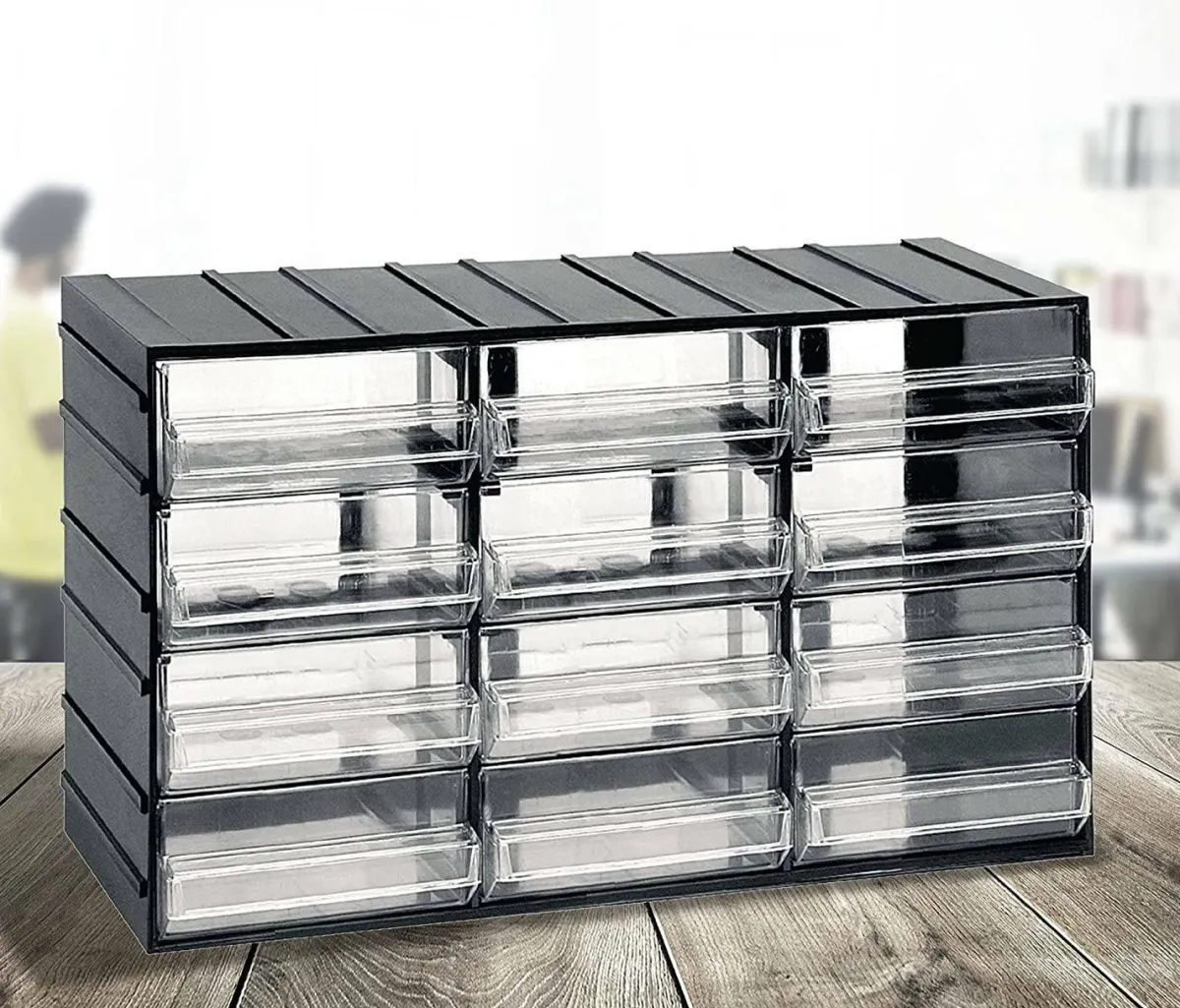 Bagno|Ingresso > Dmora Armadio multiuso Darrigon, Antracite, 12 cassetti