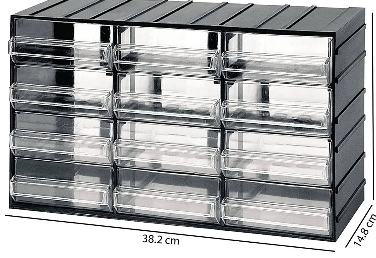 Bagno|Ingresso > Dmora Armadio multiuso Darrigon, Antracite, 12 cassetti