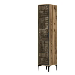 Armadio noce e antracite 1 anta 47x201h cm - Giusta