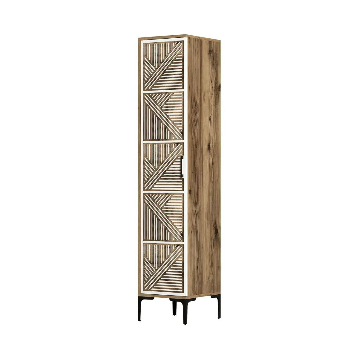 Armadi Multiuso 1 Anta|Camera Da Letto > Dmora Armadio noce e bianco 1 anta 47x201h cm - Giusta Bianco, Marrone Noce