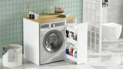 Armadio noce e bianco mobile lavatrice 93x88h cm - Axel