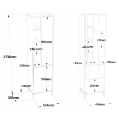Armadi Multiuso 2 Ante > Dmora Armadio noce e bianco salvaspazio 45x173h cm - Jongdari Bianco, Marrone Noce
