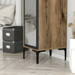 Armadi Multiuso 1 Anta|Camera Da Letto > Dmora Armadio noce e nero slim 40x201h cm - Asfodelo Nero Antracite, Marrone Noce