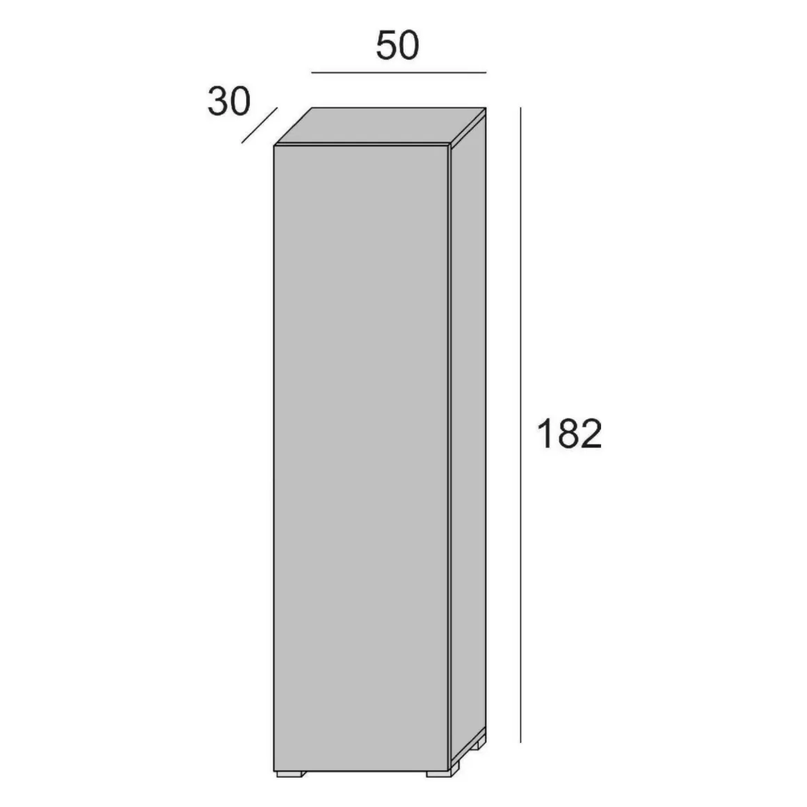 Armadio olmo 1 anta 50x182h cm - Abuela