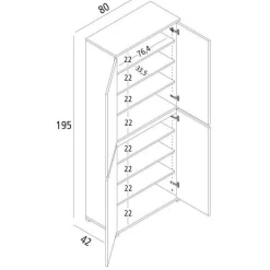 Altri Armadi Multiuso|Camera Da Letto > Dmora Armadio olmo 4 ante 80x195h cm - Arro Marrone Olmo