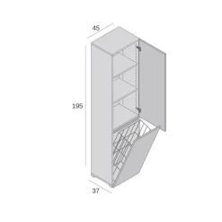 Armadio olmo multiuso 45x195h cm - Aro