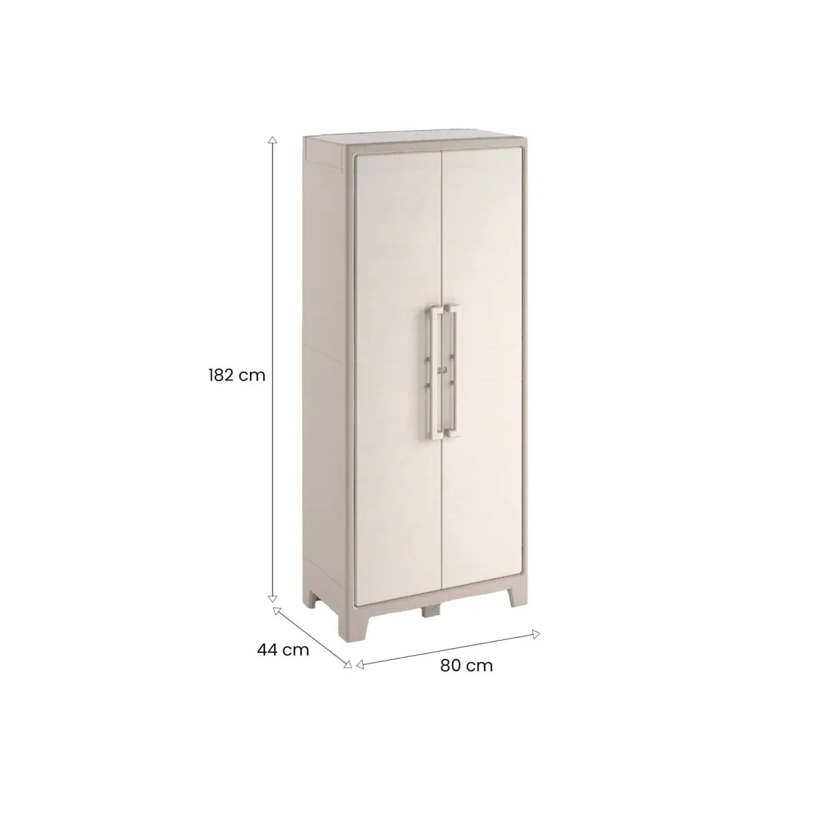 Armadi Da Esterno > Dmora Armadio outdoor alto sabbia 80x182h cm - Grimsby Marrone Sabbia