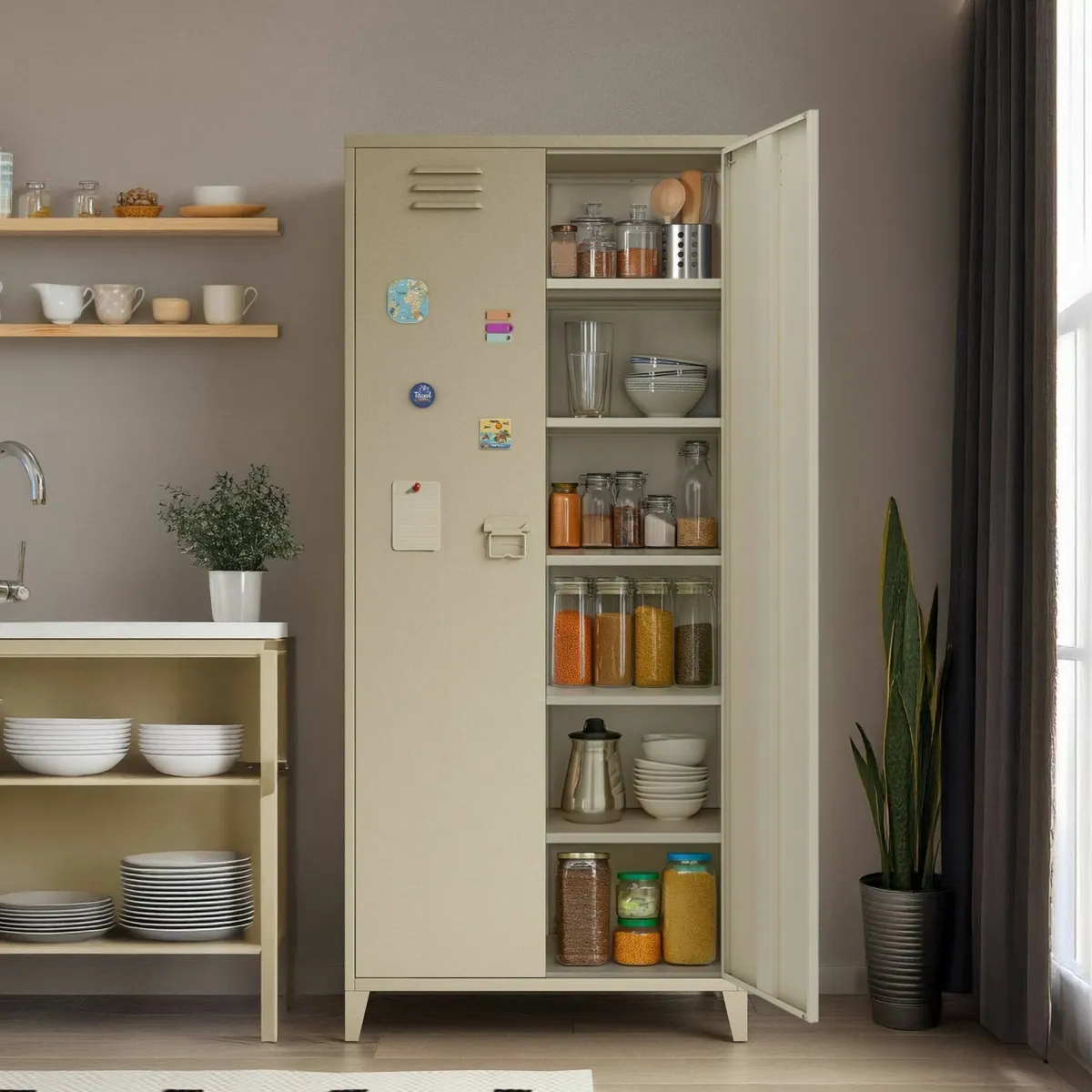 Armadi Multiuso 2 Ante > Dmora Armadio panna ante battenti 80x180h cm - Pezzaze Bianco Panna