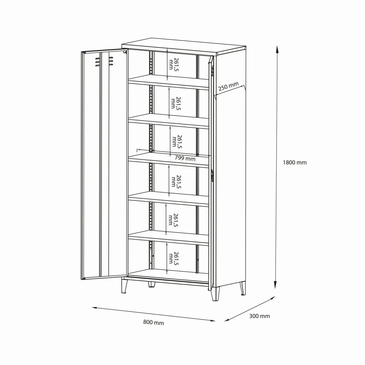 Armadi Multiuso 2 Ante > Dmora Armadio panna ante battenti 80x180h cm - Pezzaze Bianco Panna