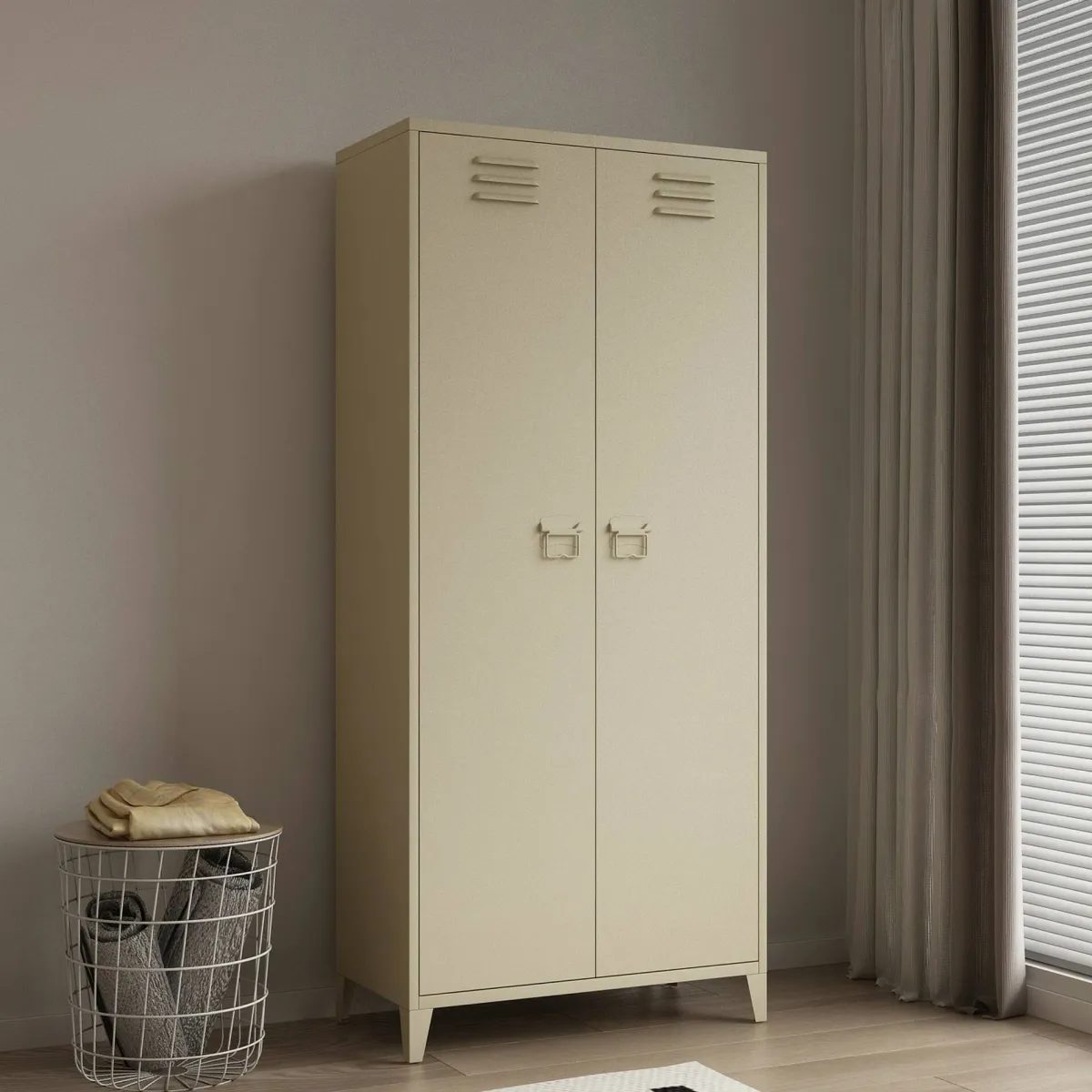 Armadi Multiuso 2 Ante > Dmora Armadio panna ante battenti 80x180h cm - Pezzaze Bianco Panna