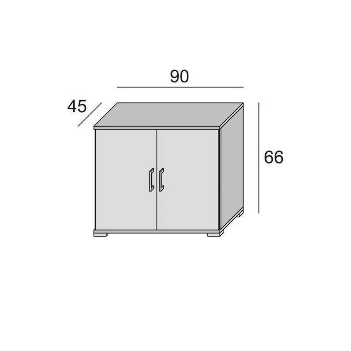 Armadi Multiuso 2 Ante|Camera Da Letto > Dmora Armadio rovere e bianco 2 ante 90x66h cm - Serafinito Bianco, Marrone Rovere