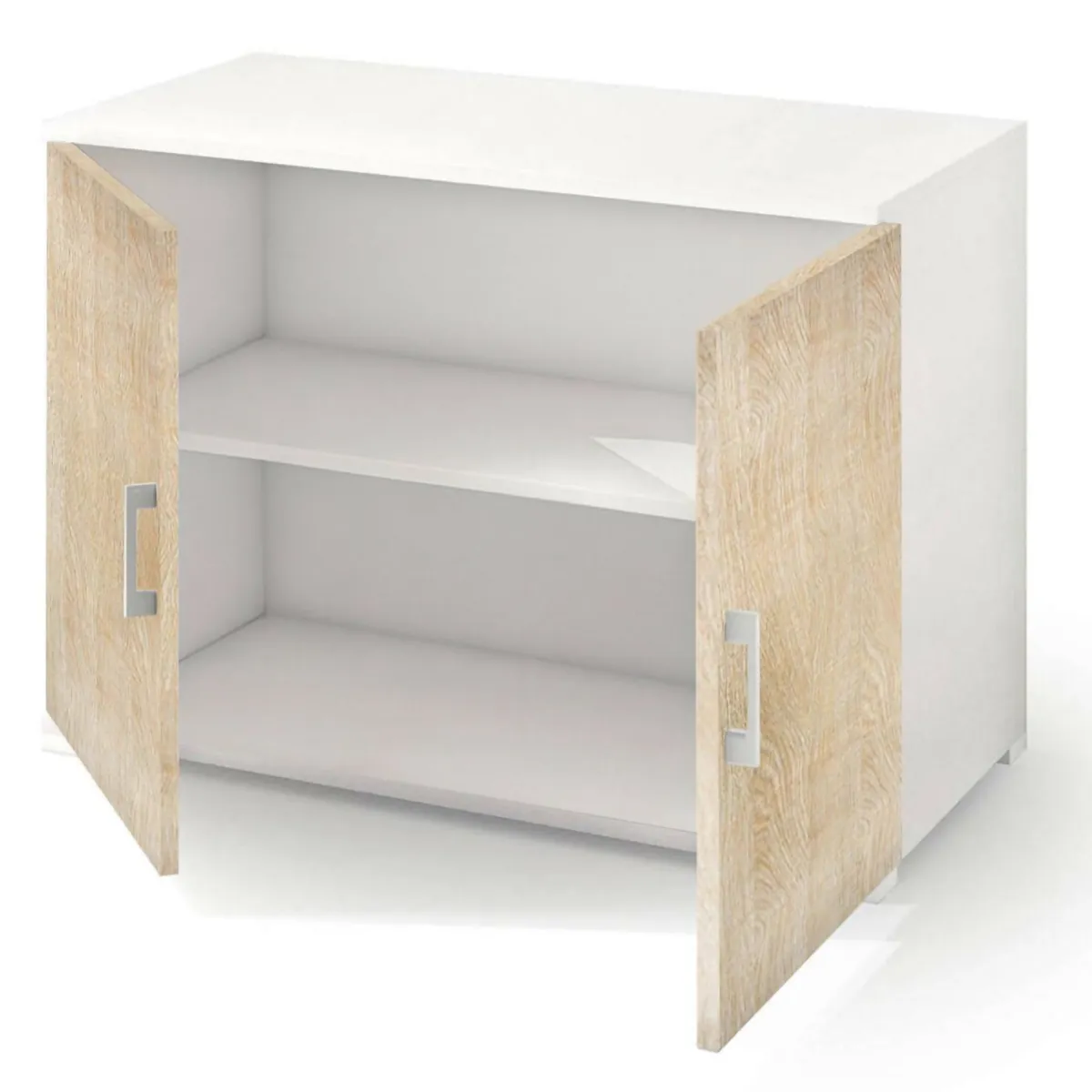 Armadi Multiuso 2 Ante|Camera Da Letto > Dmora Armadio rovere e bianco 2 ante 90x66h cm - Serafinito Bianco, Marrone Rovere