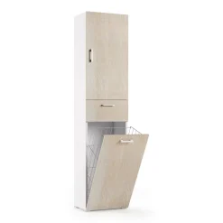 Armadio rovere e bianco con cassetto 45x195h cm - Aryanne