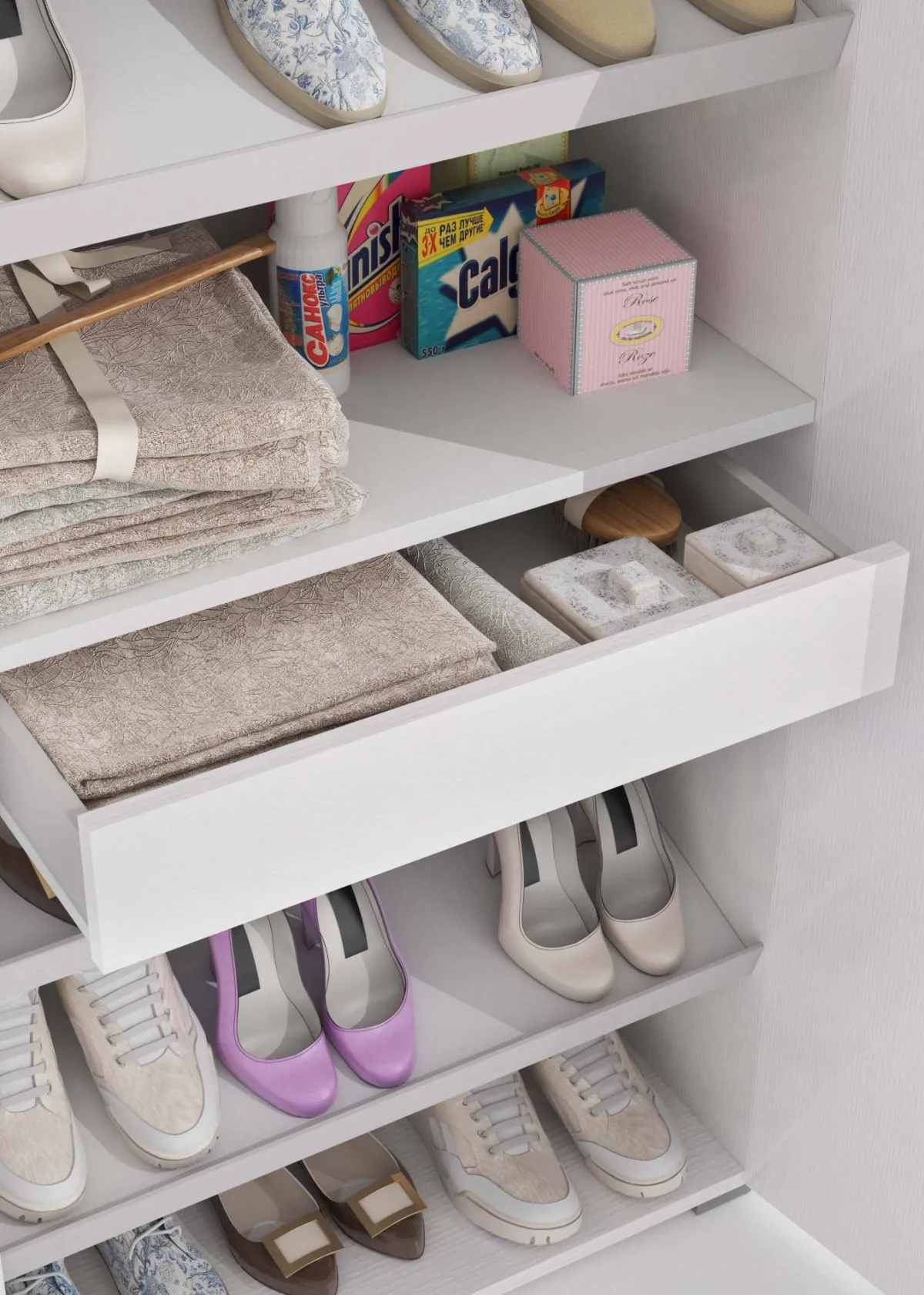 Armadi Multiuso 2 Ante|Camera Da Letto > Dmora Armadio rovere e bianco con cassetto 72x195h cm - Angy Bianco, Marrone Rovere
