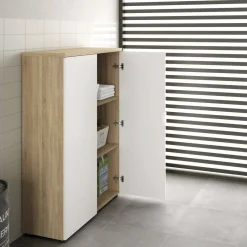 Armadio rovere e bianco salvaspazio 80x119h cm - Dionisio