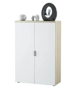 Armadio rovere e bianco salvaspazio 80x119h cm - Dionisio