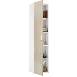 Armadi Multiuso 1 Anta|Camera Da Letto > Dmora Armadio rovere e bianco stretto 45x195h cm - Aloise Bianco, Marrone Rovere