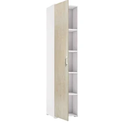 Armadi Multiuso 1 Anta|Camera Da Letto > Dmora Armadio rovere e bianco stretto 45x195h cm - Aloise Bianco, Marrone Rovere