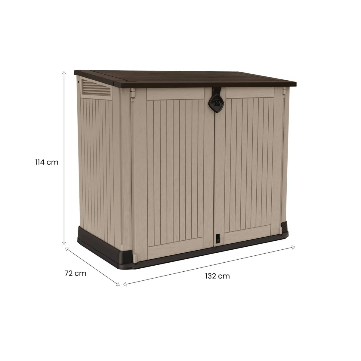 Armadi Da Esterno > Dmora Armadio terrazzo 2 ante 132x113h cm - Gander Beige
