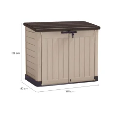 Armadio terrazzo 2 ante beige 145x125h cm - Hinton