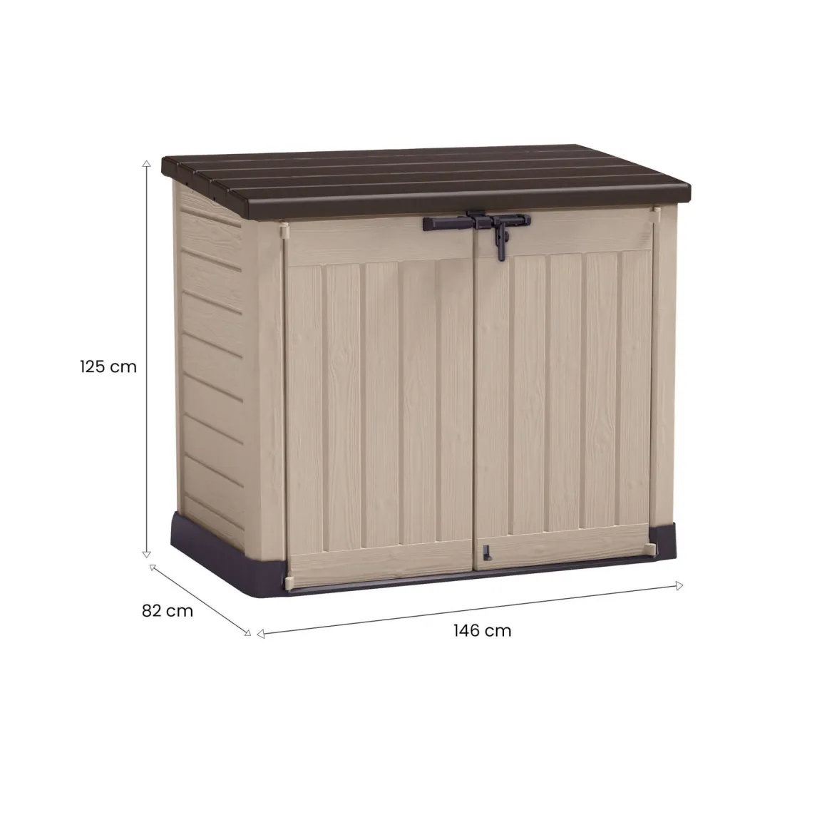 Armadio terrazzo 2 ante beige 145x125h cm - Hinton