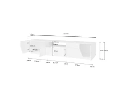 Mobili Porta Tv|Salotto > Dmora Base TV acero e ardesia 260x43x46h cm 4 ante e 2 cassetti - Asdrubale Grigio Ardesia, Marrone Acero