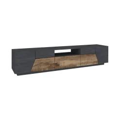 Mobili Porta Tv|Salotto > Dmora Base TV acero e ardesia 260x43x46h cm 4 ante e 2 cassetti - Asdrubale Grigio Ardesia, Marrone Acero