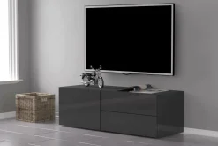 Base TV antracite lucido 110x40x35h cm in legno - Amleto