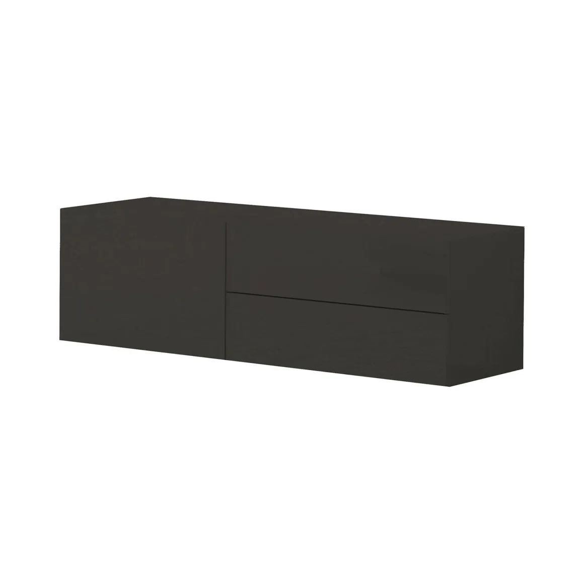 Salotto > Dmora Base TV antracite lucido 110x40x47h cm in legno - Azad Nero Antracite lucido