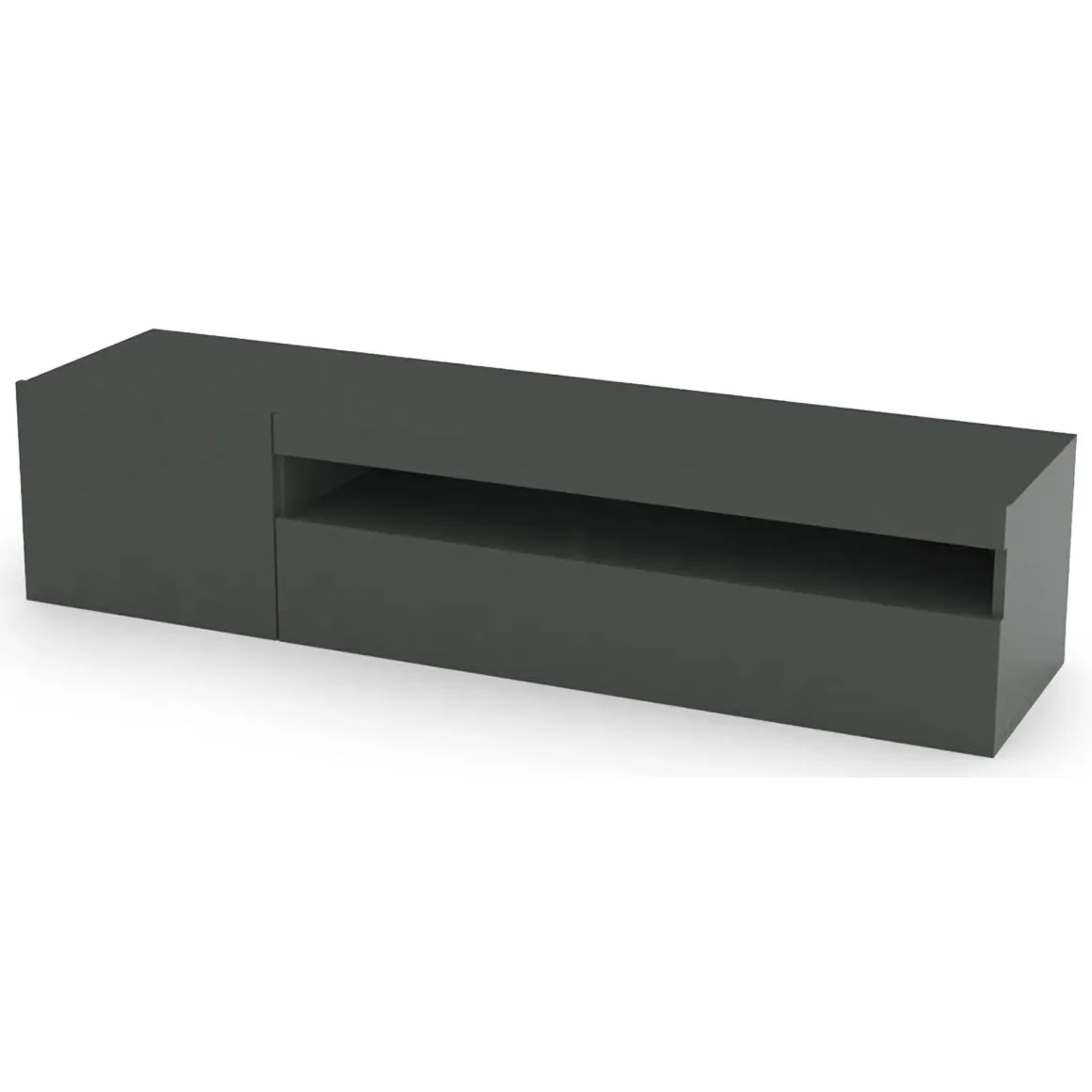 Base TV antracite lucido 150x40x37h cm 2 ante - Acrilya