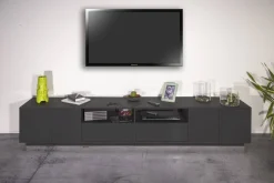 Base TV antracite lucido 260x41x46h cm 4 ante e 2 cassetti - Albak