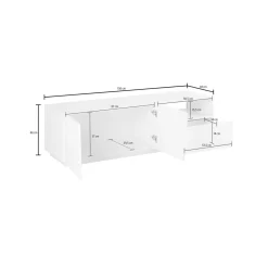 Base TV ardesia 150x43x46h cm 2 ante e 1 cassetto - Aiace