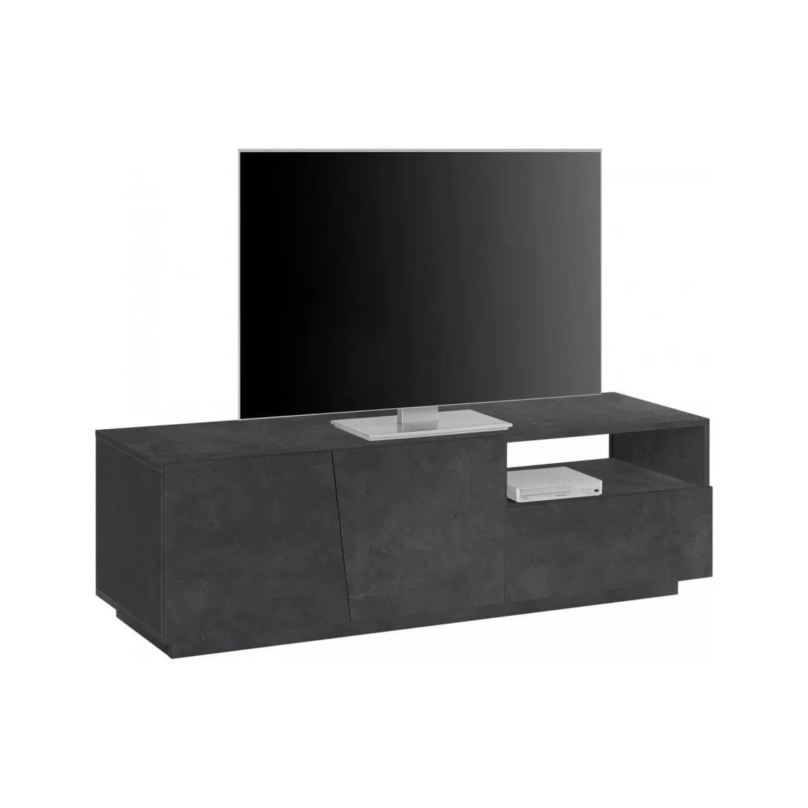 Base TV ardesia 150x43x46h cm 2 ante e 1 cassetto - Aiace