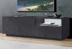 Base TV ardesia 150x43x46h cm 2 ante e 1 cassetto - Aiace