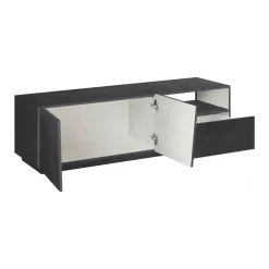 Base TV ardesia 150x43x46h cm 2 ante e 1 cassetto - Aiace