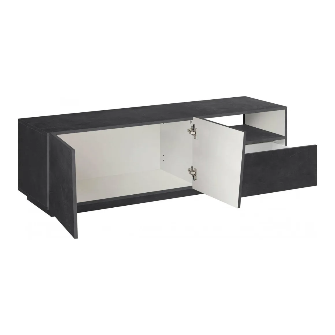 Base TV ardesia 150x43x46h cm 2 ante e 1 cassetto - Aiace