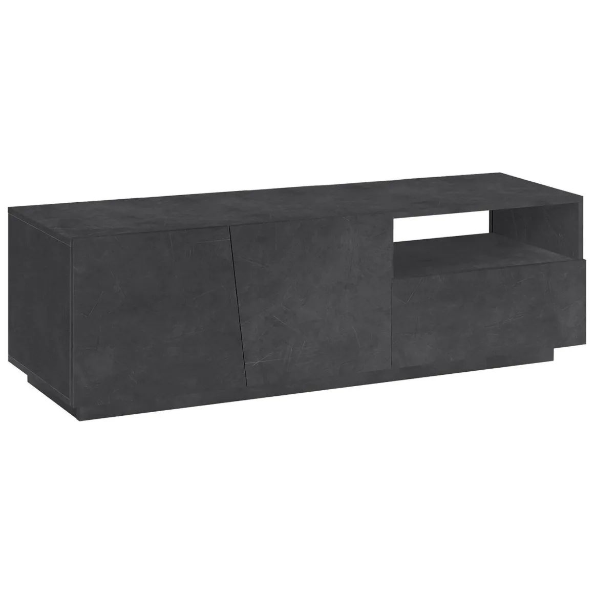 Base TV ardesia 150x43x46h cm 2 ante e 1 cassetto - Aiace