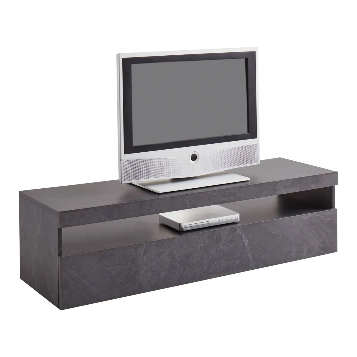 Salotto > Dmora Base TV ardesia 130x45x36h cm in legno - Gianna Grigio Ardesia
