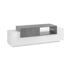 Base TV bianco lucido,cemento 160x45x51h cm 3 ante - Andris