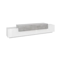 Base TV bianco lucido,cemento 240x45x52h cm 3 ante - Tiche