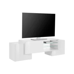 Base TV bianco lucido 100x45x45h cm 3 ante - Moldavite