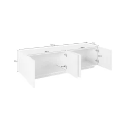 Base TV bianco lucido 162x44x46h cm 4 ante e 1 cassetto - Acix