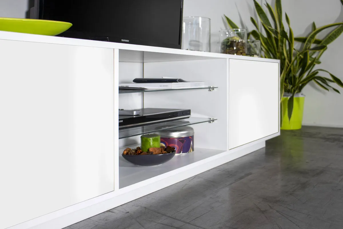 Salotto > Dmora Base TV 180x41x46h cm 2 ante - Lola Bianco Lucido