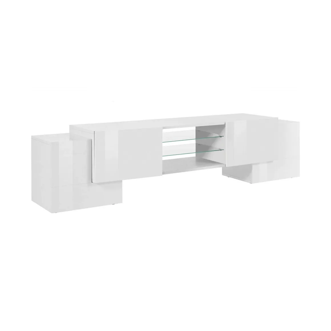 Mobili Porta Tv|Salotto > Dmora Base TV 200x40x37h cm 3 ante - Amore Bianco Lucido
