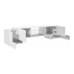 Mobili Porta Tv|Salotto > Dmora Base TV 200x40x37h cm 3 ante - Amore Bianco Lucido