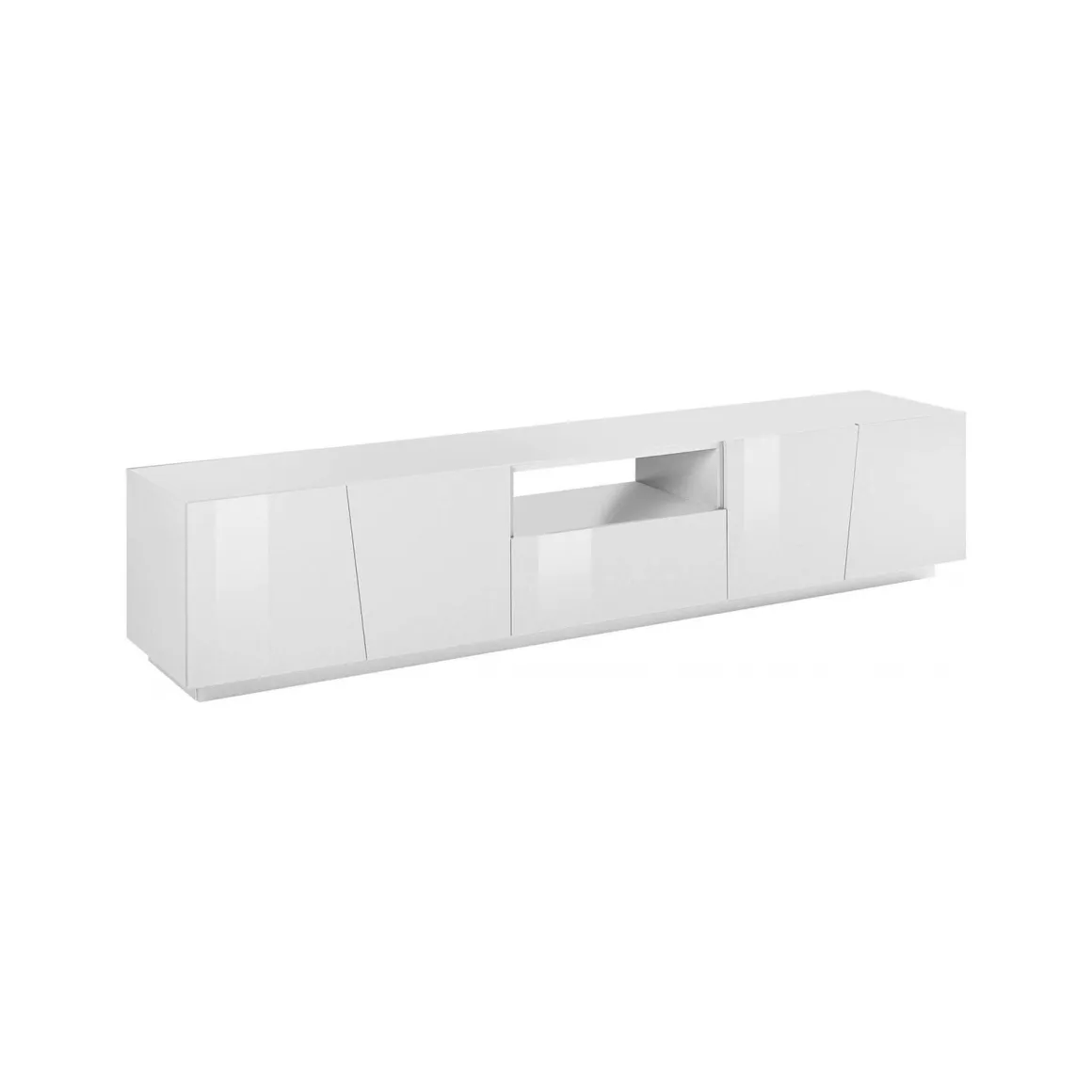 Base TV bianco lucido 220x43x46h cm 4 ante e 1 cassetto - Azzurras